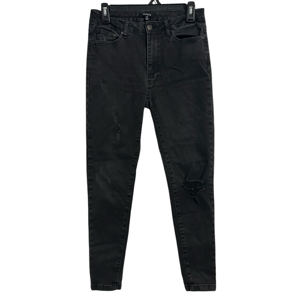 Papaya Black Skinny Jeans Distressed